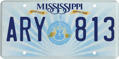 MS license plate ARY813