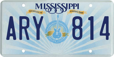 MS license plate ARY814