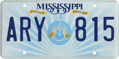 MS license plate ARY815
