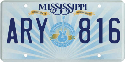 MS license plate ARY816