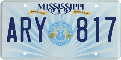 MS license plate ARY817