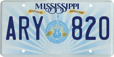 MS license plate ARY820