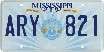 MS license plate ARY821