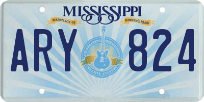 MS license plate ARY824
