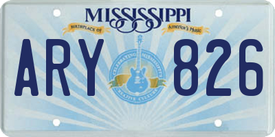 MS license plate ARY826