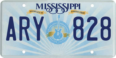 MS license plate ARY828