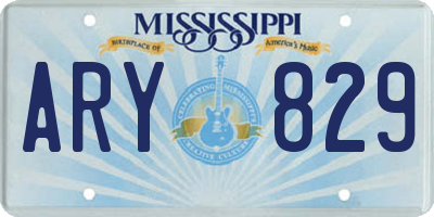 MS license plate ARY829