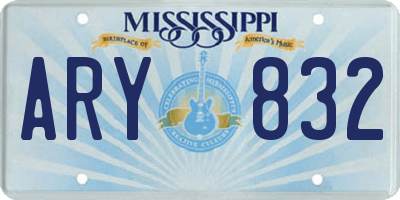 MS license plate ARY832