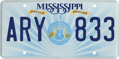 MS license plate ARY833