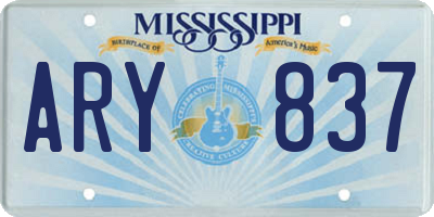 MS license plate ARY837