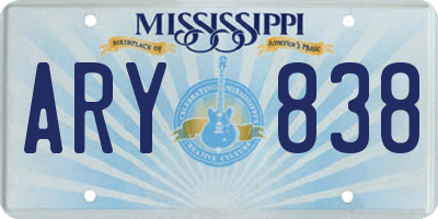 MS license plate ARY838