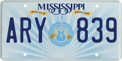 MS license plate ARY839