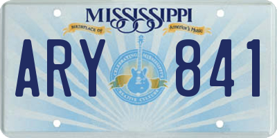 MS license plate ARY841