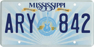 MS license plate ARY842