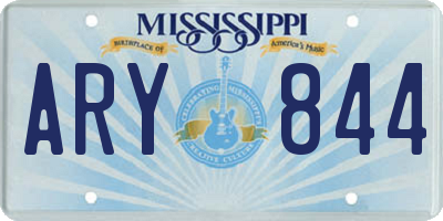 MS license plate ARY844