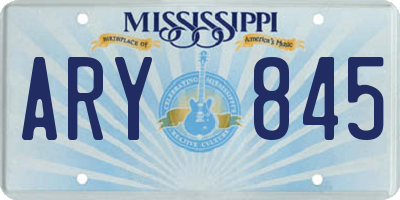 MS license plate ARY845