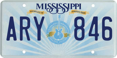 MS license plate ARY846