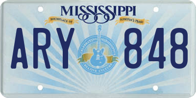 MS license plate ARY848