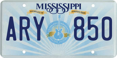 MS license plate ARY850
