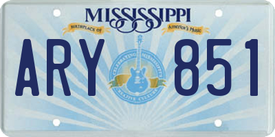 MS license plate ARY851