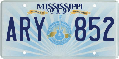 MS license plate ARY852