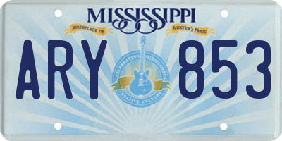 MS license plate ARY853