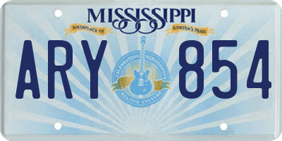 MS license plate ARY854
