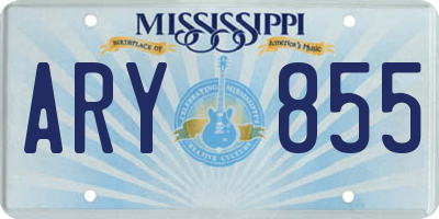 MS license plate ARY855