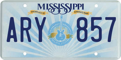 MS license plate ARY857