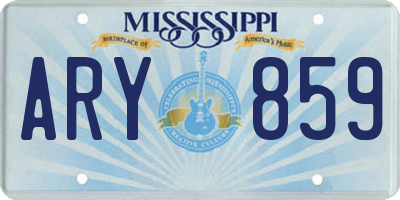 MS license plate ARY859