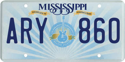 MS license plate ARY860