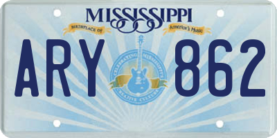 MS license plate ARY862