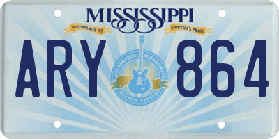 MS license plate ARY864