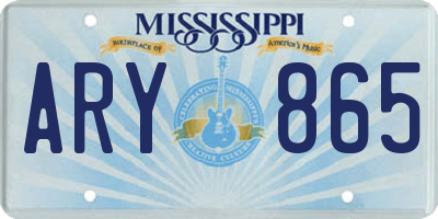 MS license plate ARY865