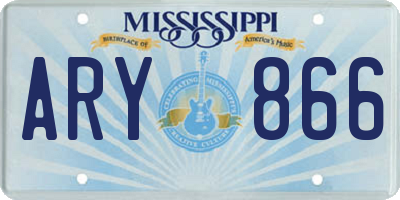 MS license plate ARY866