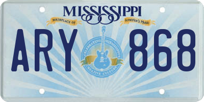 MS license plate ARY868