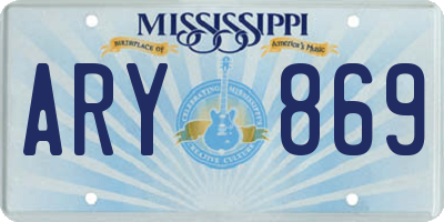 MS license plate ARY869