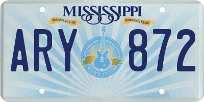 MS license plate ARY872