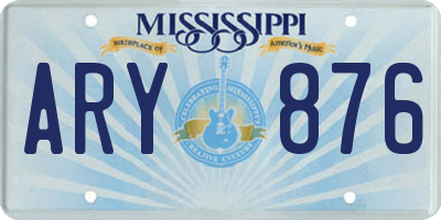 MS license plate ARY876