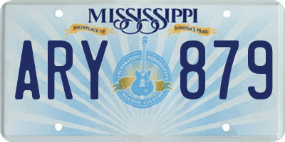 MS license plate ARY879