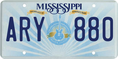 MS license plate ARY880