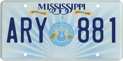 MS license plate ARY881