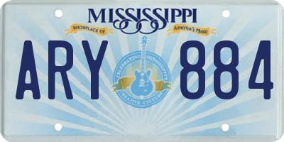 MS license plate ARY884