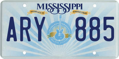 MS license plate ARY885