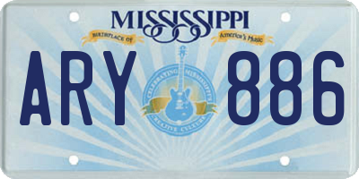 MS license plate ARY886