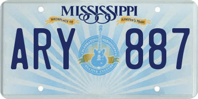 MS license plate ARY887
