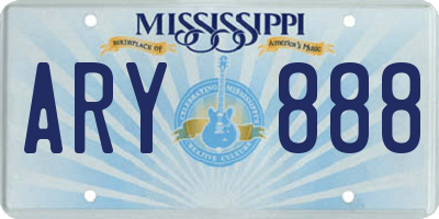 MS license plate ARY888
