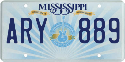 MS license plate ARY889