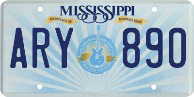 MS license plate ARY890
