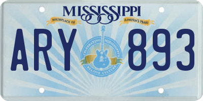 MS license plate ARY893